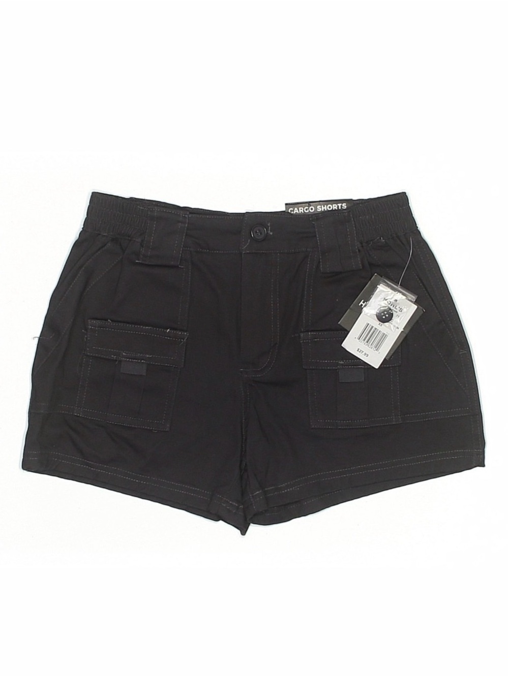 Harper & Ivy Black Cargo Shorts with Front Flap Pockets